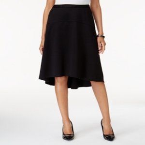 NY Collection Hi-Low Drop Elastic Waist Skirt